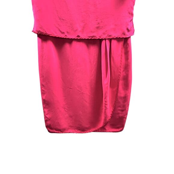 Lady Di Vintage 80s SILK Hot Pink Dress Minimalist Romantic Old Money Dress 10 - Picture 5 of 9